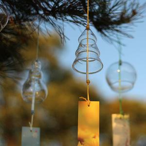 厂家透明玻璃风铃学生DIY涂鸦手绘风铃圣诞节用景区室外挂饰