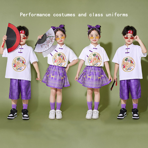 汉服儿童装合唱团服夏季中国风幼儿园啦啦队演出服马面裙表演服