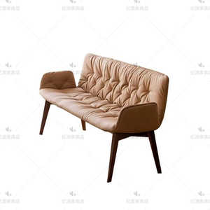 北欧轻奢餐厅长餐椅设计师实木真皮家用沙发椅简约软靠背长凳