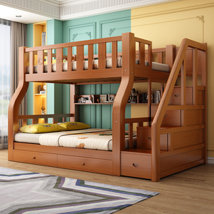 IKEA宜家下双人床小户型床儿童实木铺上下床大人子母床上全双层