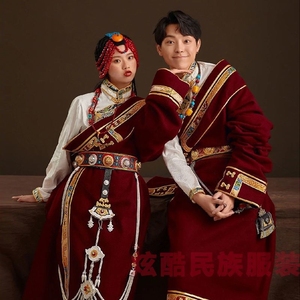 藏族服装女贵族藏袍西藏旅游拍照少数民族风写真藏式男女情侣款秋