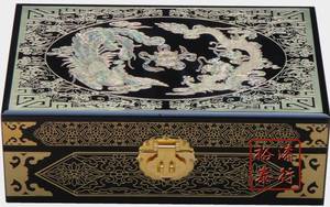 木质中式古典复古铜丝贝壳平遥推光漆器首饰盒结婚过年送礼礼品