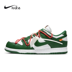 耐克男鞋dunk low白绿绑带ow联名女鞋白红 黑曜石潮流休闲滑板鞋