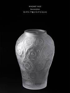 若奈 磨砂浮雕水晶琉璃！法国Lalique莱*丽“藏品银莲&rdquo