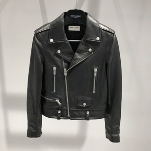 ysl圣罗兰 2020春夏 黑色经典小羊皮机车皮衣夹克 正品代购正品