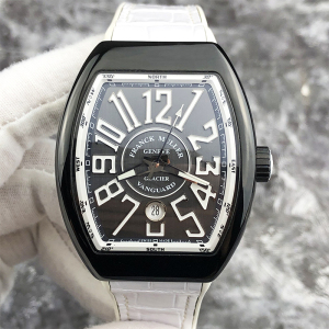 二手正品fm法兰克穆勒v45黑陶瓷灰盘法穆兰酒桶形自动机械手表男