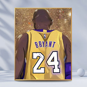 nba球星科比数字油彩画diy手工油画人物填充画填色手绘装饰画摆件