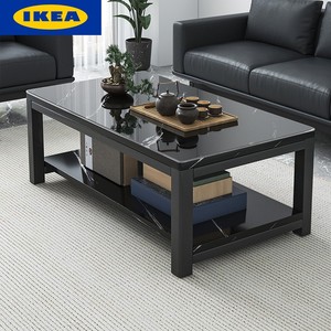 IKEA宜家办公室茶几客厅家用方几钢化玻璃茶几小户型简约现代轻奢
