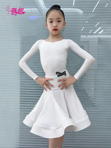 拉丁舞服少女儿童高级定制规定服上衣分体专业标准比赛专用服