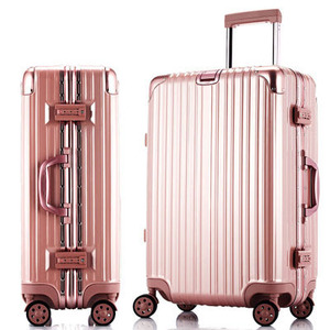 玫瑰金铝框拉杆箱男女万向轮行李箱24寸商务旅行皮箱登机20寸29寸