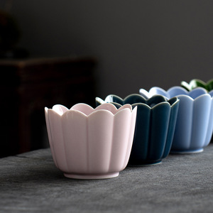 新中式复古莲纹建水陶瓷茶洗茶渣缸过滤家用茶渣桶洗茶器色釉