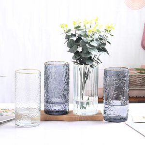 北欧鲜花玻璃插花花瓶宽口大口径玻璃水培花瓶餐桌玻璃花瓶宽口径