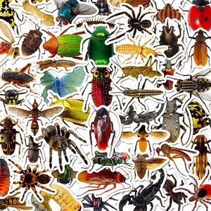 100张写真昆虫贴纸创意虫子精美手帐手机壳笔记本电脑水杯防水贴