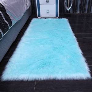 定制长毛绒地毯卧室客厅床边毯飘窗垫白色仿羊毛地毯满铺可爱地垫