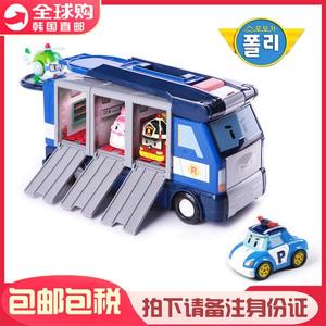 韩国POLI变形珀利警长救援运输汽车儿童仿真模型大号警察拖车玩具
