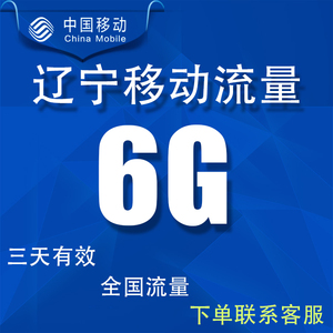 辽宁移动充值流量6G支持手机4G5G网络全国通用冲流量三天有效