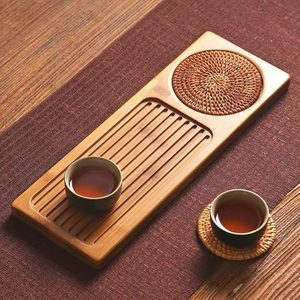 竹木茶盘干泡台家用日式手工实木排水泡简约功夫茶具茶托海托盘小