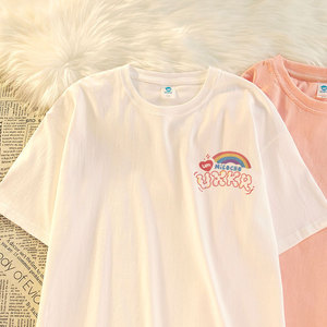 小马宝莉t恤女童儿童大童女孩夏装丅恤短袖短款夏季夏天粉色白色
