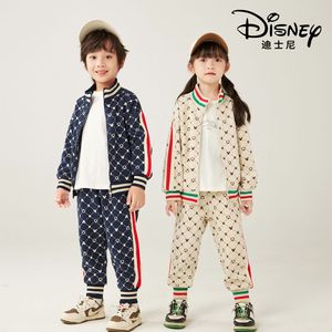 巴拉巴柆韩系迪士尼童装男童套装2023新款加厚运动服秋冬款儿童女