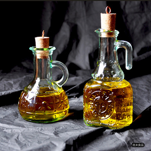 波米欧利创意厨房橄榄瓶壶木塞调味罐瓶酱玻璃醋瓶