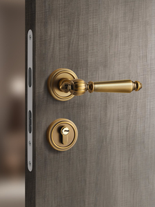 古铜色卧室门锁室内法式复古门把手房间木门锁磁吸静音分体房门锁
