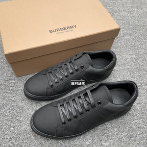法国代购burberry/巴宝莉潮流百搭拼接板鞋青年休闲哑光皮鞋男