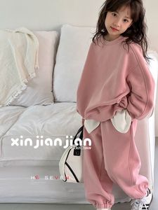 巴­拉巴­拉女韩版童秋冬卫衣套装2023新款潮款韩版套头衫加绒加厚