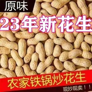 [23年新花生]农家铁锅炒花生原味花生熟花生带壳花生五香小鱼