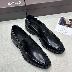 直邮代购ECCO爱步2023新款英伦商务正装休闲鞋真皮舒适男皮鞋