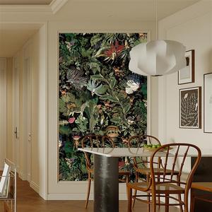 意式复古轻奢动物壁纸客厅卧室背景墙纸现代法式酒店民宿艺术墙