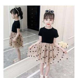 巴拉巴柆女童连衣裙短袖时尚夏款2023年新款洋气儿童裙子韩版潮流