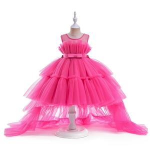 新品花童公主裙可拆卸拖尾晚礼服女童婚纱六一儿童节表演服。