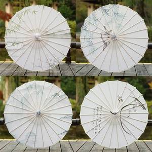 新款白色伞纯色舞蹈伞演出伞绸布油纸伞白素贞纯白色伞送别道具伞