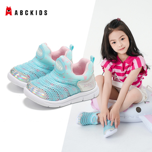 abckids儿童童鞋春季新款毛毛虫女童休闲机能鞋男童中小童学步鞋
