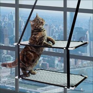 猫吊床吸盘挂式猫窝窗户玻璃吊床棉麻透气猫爬架猫咪吊床