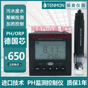 PH控制器在线检测仪ORP工业测试仪表TEM12C酸度计传感器电极探头