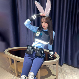 “兔子警官”日系朱迪cos服长裤套装兔子服cosplay女装疯狂动物城