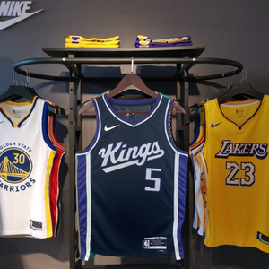 美版正品 国王队5号福克斯球衣 10号萨博尼斯城市版蒙克篮球服男