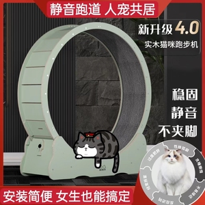 猫玩具跑轮静音消耗体力一体大型猫咪运动机滚轮猫爬架猫用跑步机