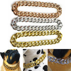 超大宠物项圈狗狗金链子金毛法斗拉布拉多犬项链塑料金项链恶霸犬