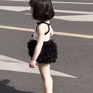 巴拉巴拉韩系女童蓬蓬裙套装2024夏季新款女宝宝吊带上衣蛋糕裙两