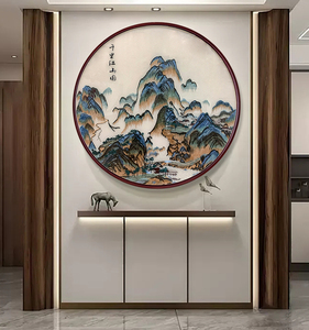 手工苏州刺绣画 客厅餐厅挂画入户玄关卧室走廊过道背景装饰画