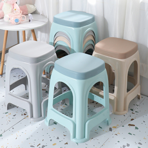 塑料凳子加厚现代简约可叠放家用客厅餐桌椅子卧室高凳防滑凳板凳