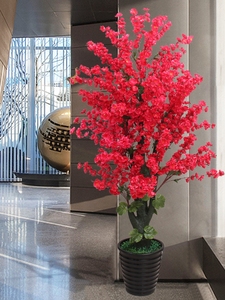 植物盆栽摆件大型桃花树客厅摆设落地假花室内装饰客厅摆放花