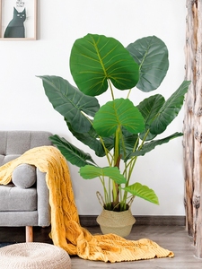 假树盆栽室内客厅仿生绿植装饰造景摆件仿真植物大型阔叶龟背竹