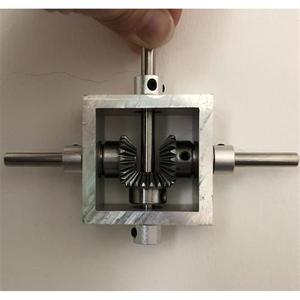 90度直角传动换向齿轮箱 小型伞齿轮转角器 1比1 机械模组 双出轴
