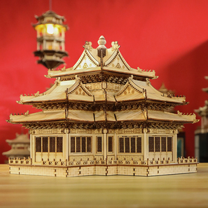 《故宫角楼》北京古建筑模型摆件木雕工艺品文创礼品手工DIY模型