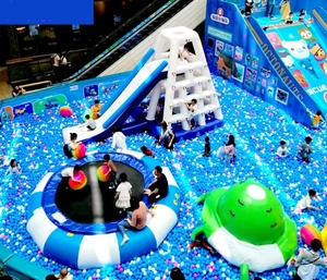 海洋球池淘气堡儿童乐园充气玩具跷跷板百万香蕉船滑梯蹦床风火轮