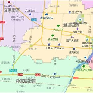 寿光市地图1.15潍坊市高清折叠家用办公室书房装饰墙贴包邮