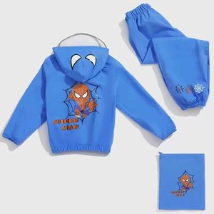 儿童雨衣分体套装3-6岁幼儿园宝宝小学生可爱卡通防水拉链款外套